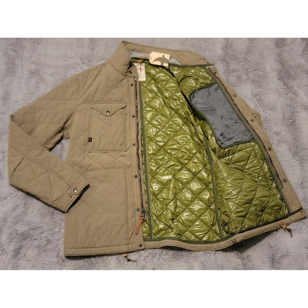 Relwen Quilted Tanker Jacket Mens Medium Barley Brown Lined Insulated Puffer Zip